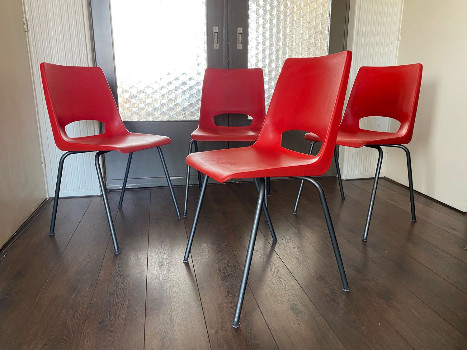 Chaises industrielles du milieu du siècle d’Ahrend De Cirkel, années 1960, lot de 4