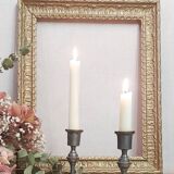 Pair of pewter candle holders