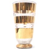 Vase verre bandes or