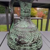 Ancient Greek/Rhodes amphora vase, with inclusions of animal decorations Greek mythology