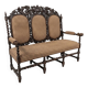 Three-seater armchair in Louis XIII style made of oak from the 19th century.