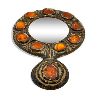 Hand mirror creation gabesso Murano vintage