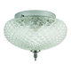Vintage glass ceiling lamp textured glass and chrome 1970s