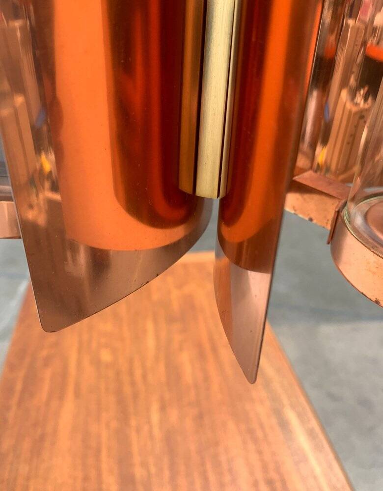 Mid-century German glass and copper pendant lamp by Cosack, 1960s.