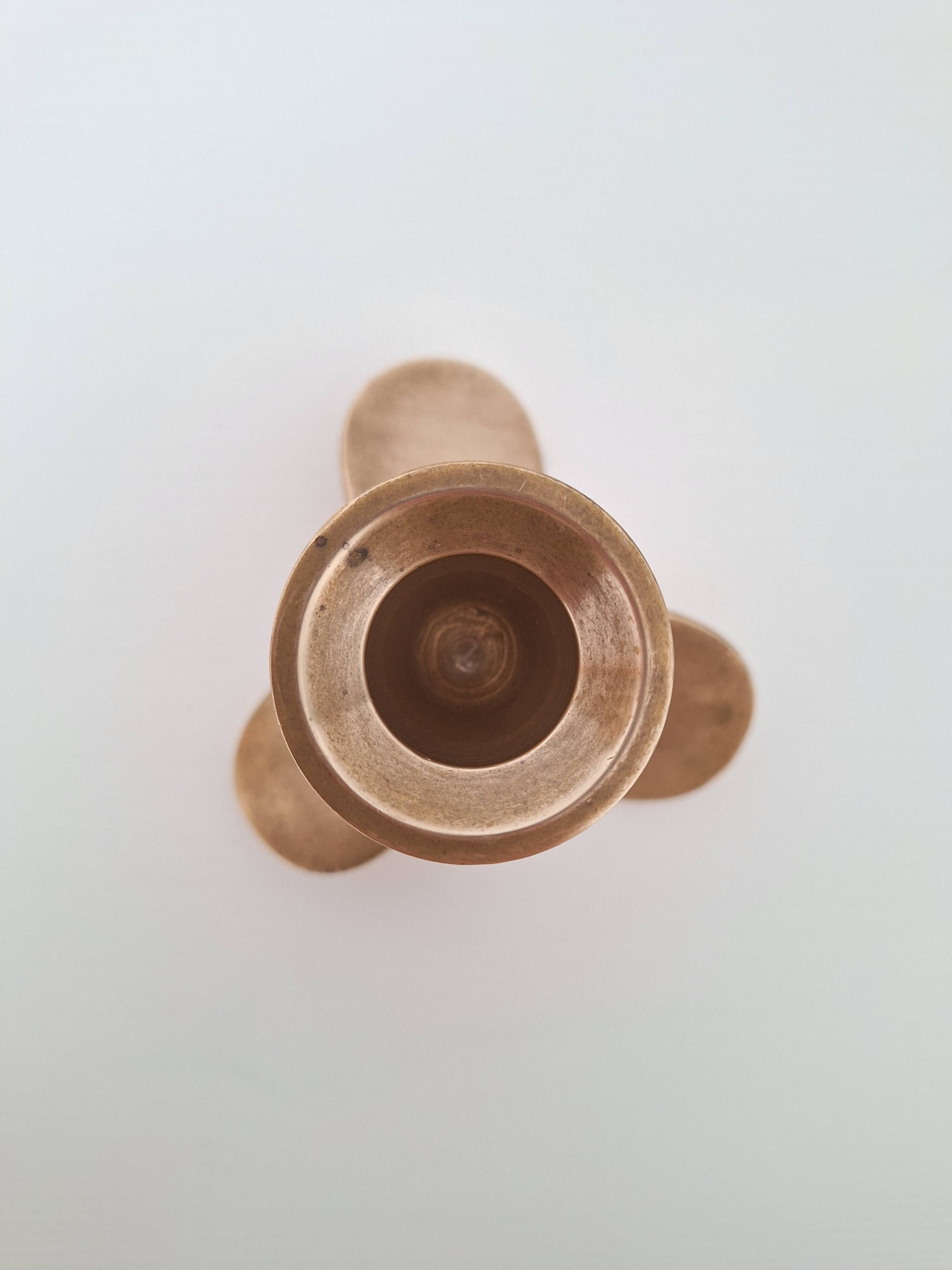 Solid brass propeller candlestick