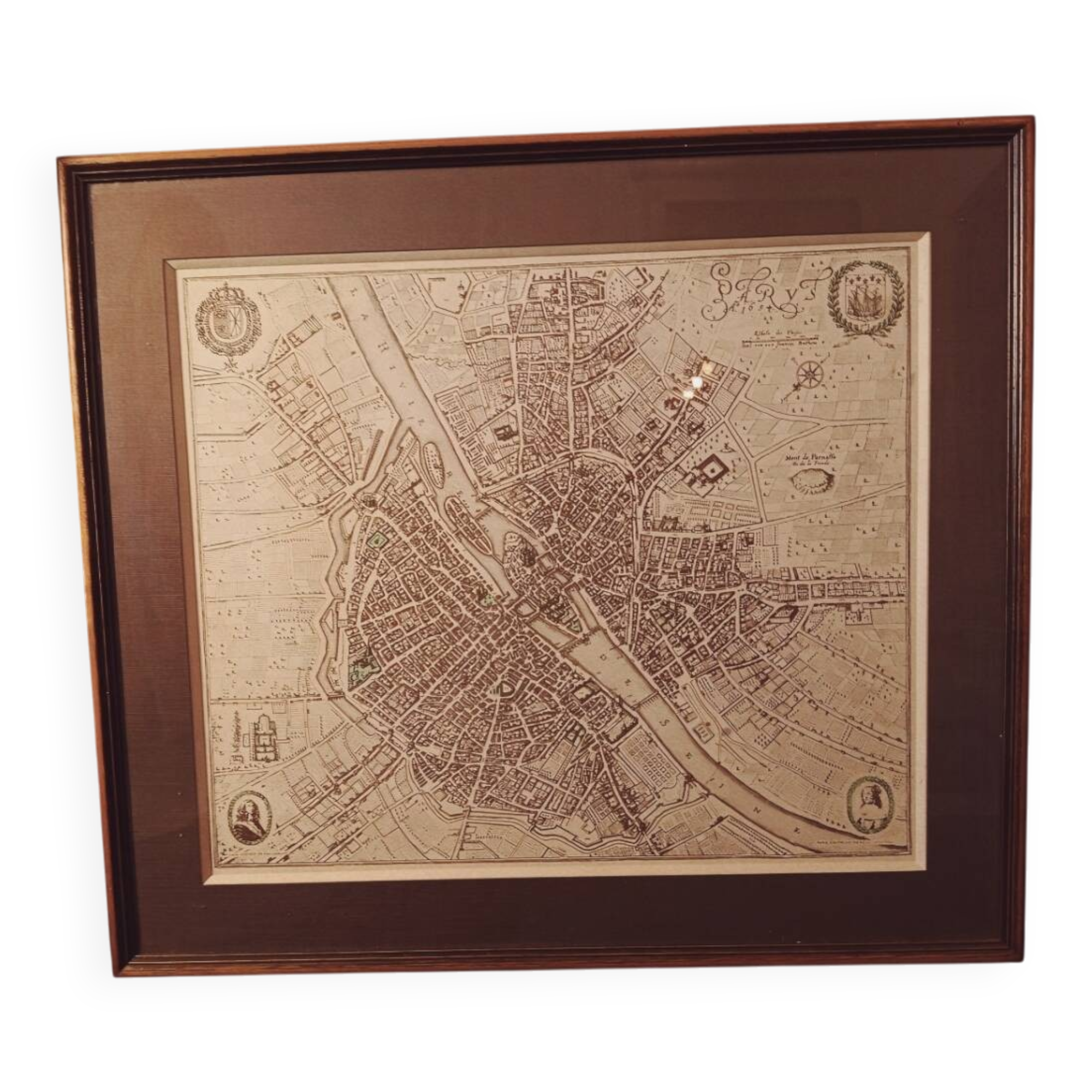 Carte historique – Plan de Paris en 1654 d'après Caspar Merian