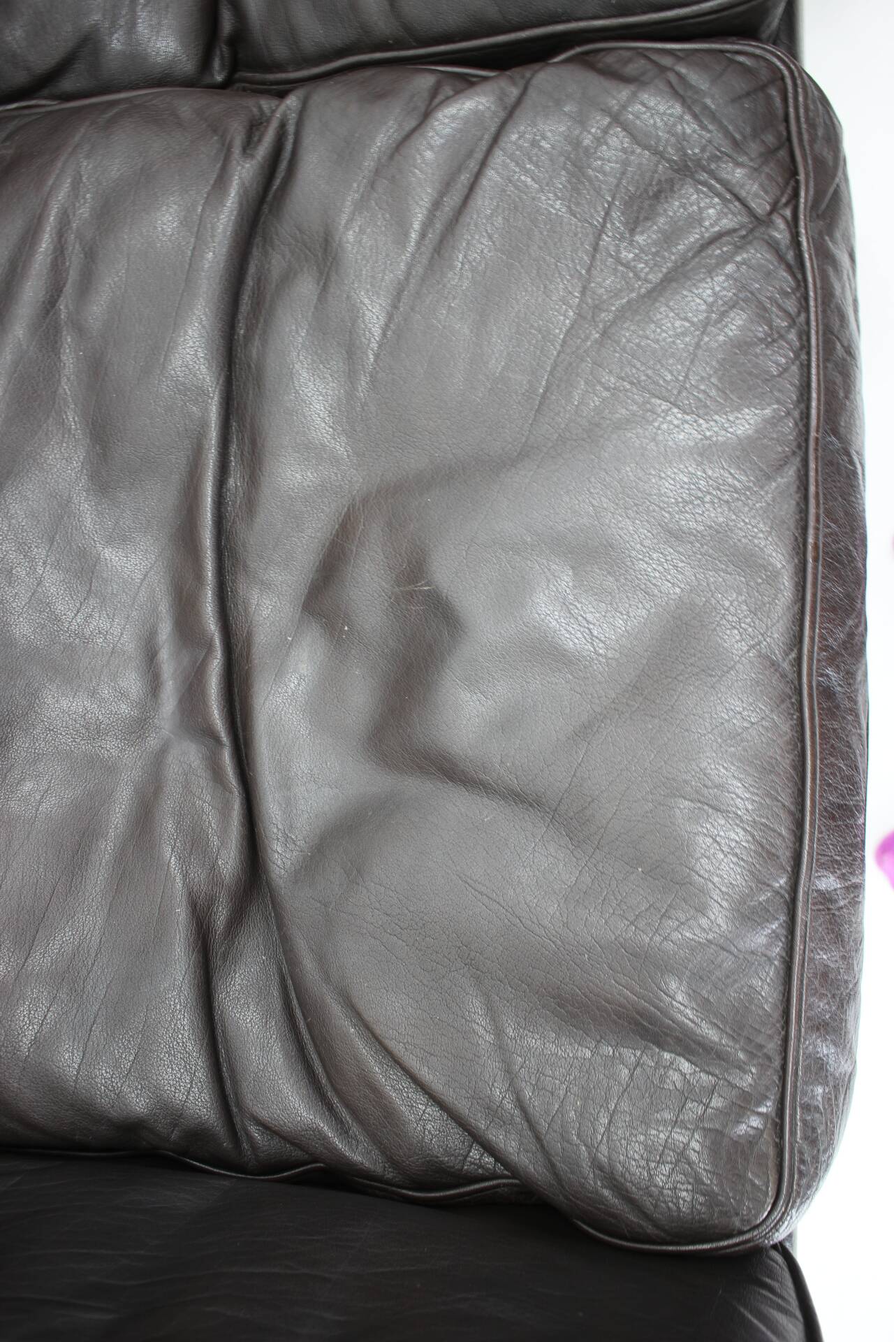 1970s danish 2-seater sofa in dark brown leather