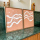 Tableaux relief vagues corail blanc