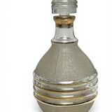 Art Deco, frosted glass liqueur bottle with gold trim circa 1940.
