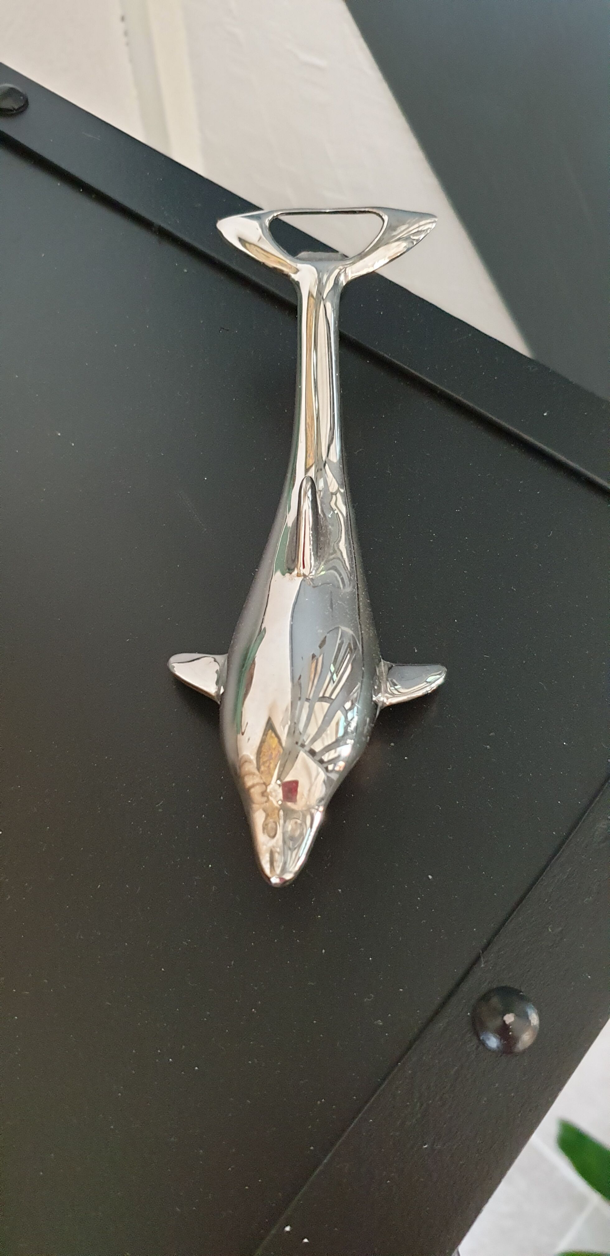 Bottle opener Dolphin silver metal