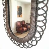Rattan mirror 60s