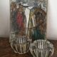 Pair of Art Deco candlesticks in pressed glass moulded signed by AVESN