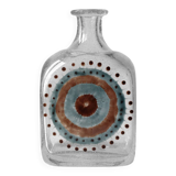 Vintage Bubble Glass Bottle With Abstract Motifs