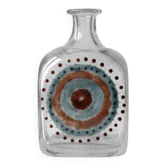 Bouteille vintage en verre bullé à motifs abstraits