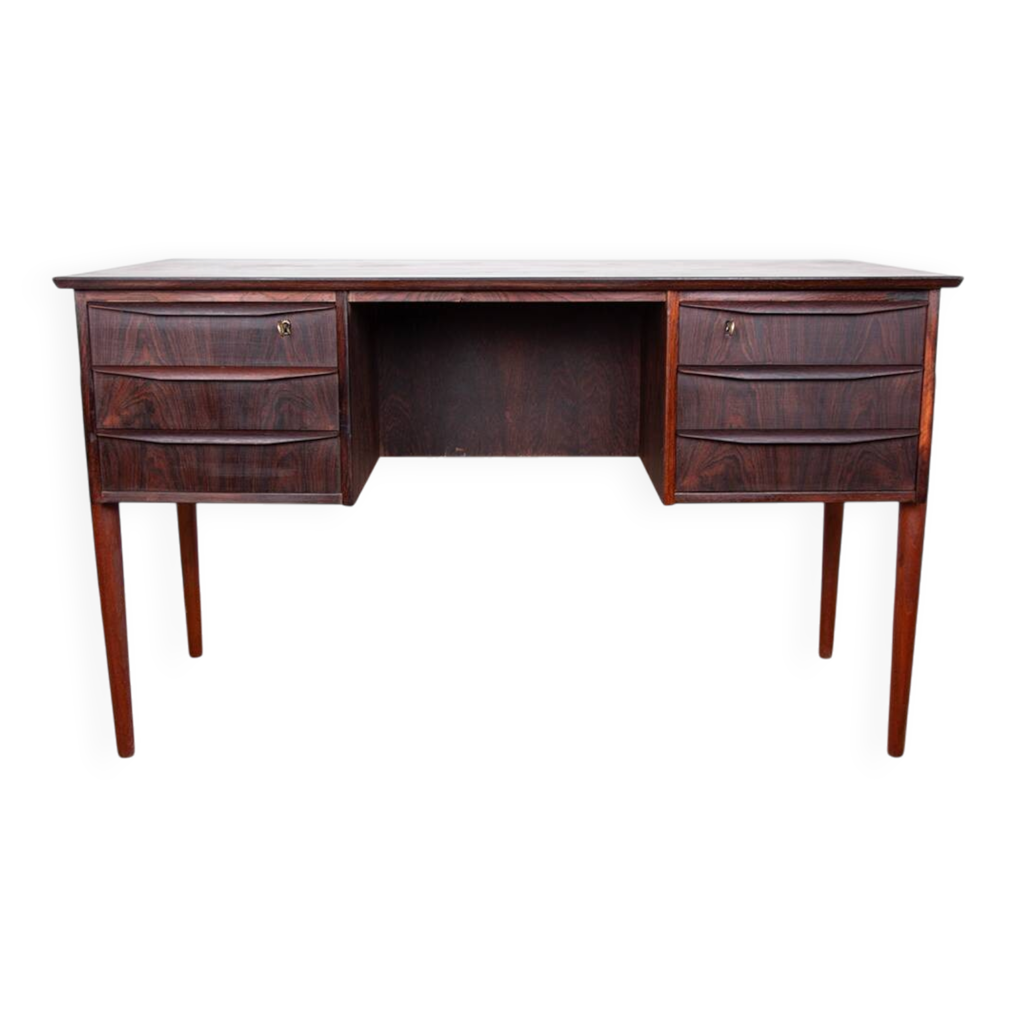 Bureau danois en palissandre et piètement en teck, Johannes Andersen 1960