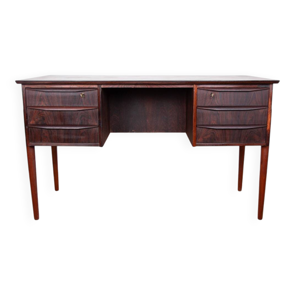 Bureau danois en palissandre et piètement en teck, Johannes Andersen 1960