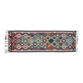 Turkish Vintage Oushak Runner Handwoven Wool Colorful Runner Rug 97x302