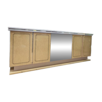 Vintage sideboard with doors and mirror elements – storage furniture