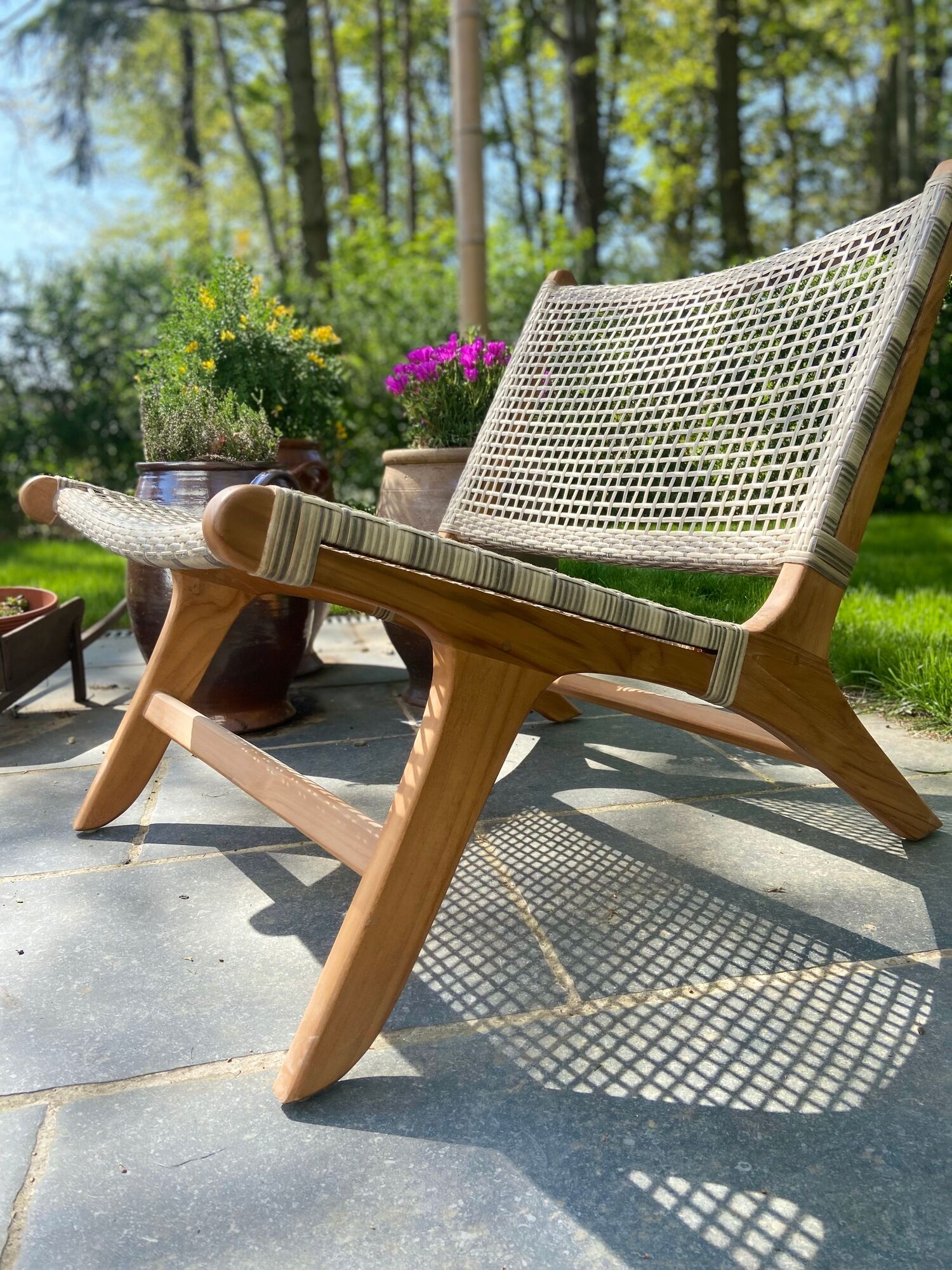Chair / garden armchair / single-seater in retro rattan
