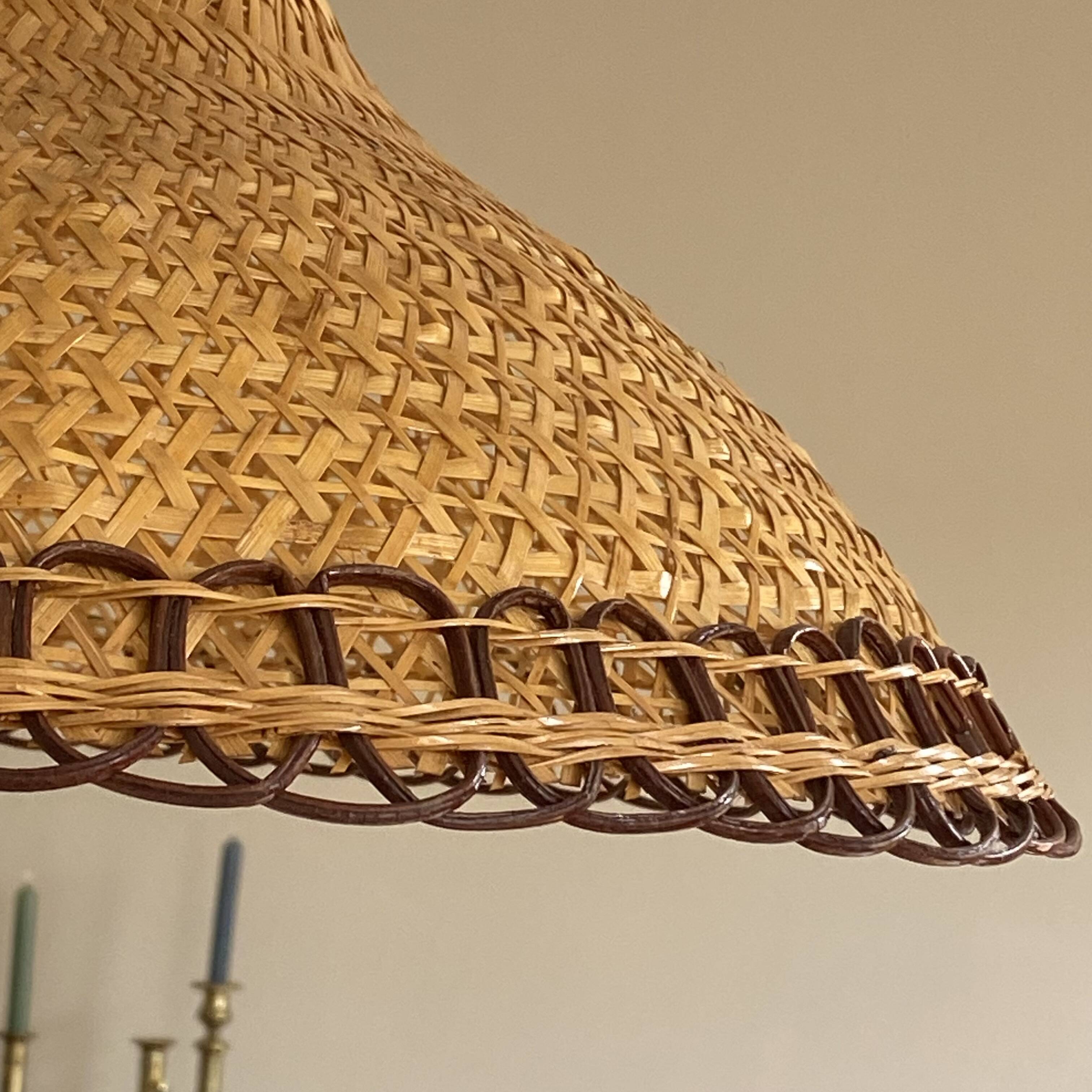 Vintage rattan chandelier pendant light decoration