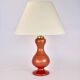 Lampe de table en verre Murano rouge et or, milieu du siècle