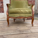 Fauteuil Bergère vert Louis XV