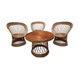 Garden lounge in rattan 1970