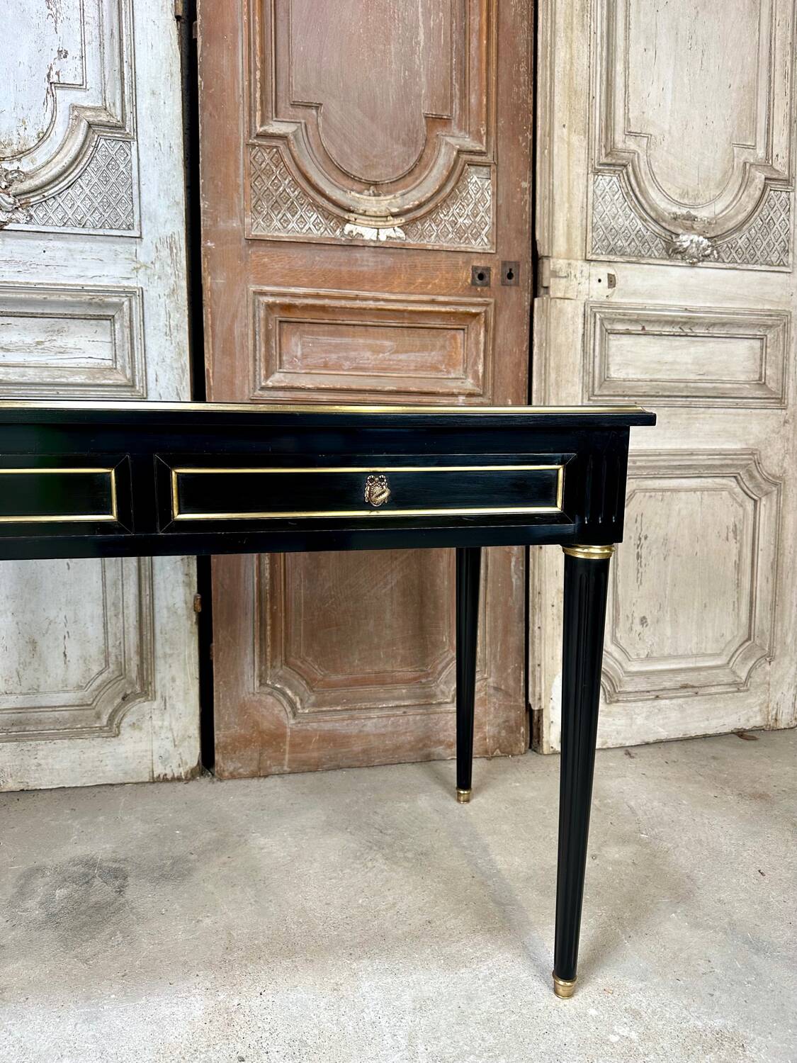 Small black Louis XVI style desk