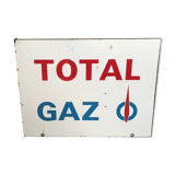 Double-sided enamelled plate sign flag Total Gas