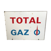 Double-sided enamelled plate sign flag Total Gas