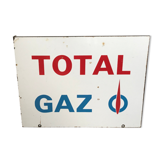 Double-sided enamelled plate sign flag Total Gas
