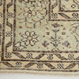 5x9 faded beige wool handknotted oushak rug, 276x166cm
