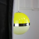 Lampe à Suspension Jaune Space Age, Italie, 1970s