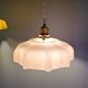 Trio of Art Deco pendant lights in colored opaline glass, 1930s