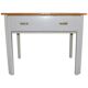 Vintage rustic wooden table painted brown and white with 2 basins, 1940s.