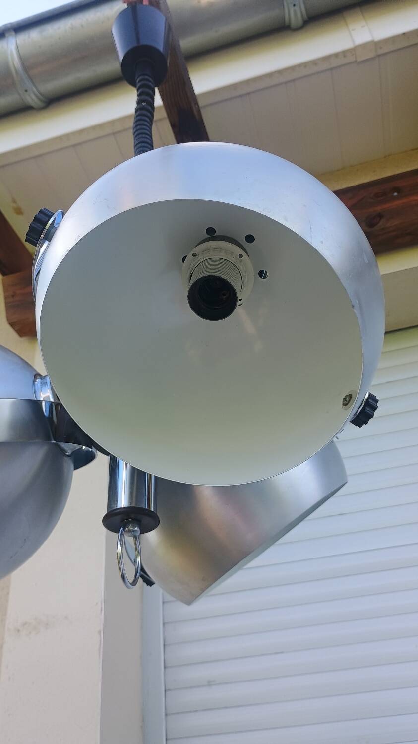 Suspension Lustre Space Age 1970 Eyeball Massive Art Belgium brushed aluminium