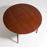 Extendable round dining table in teak, Belgium 1960s