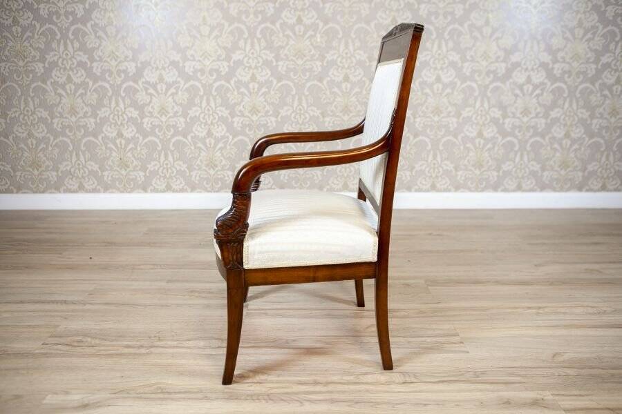 Antique Biedermeier Mahogany Armchair, 1890s