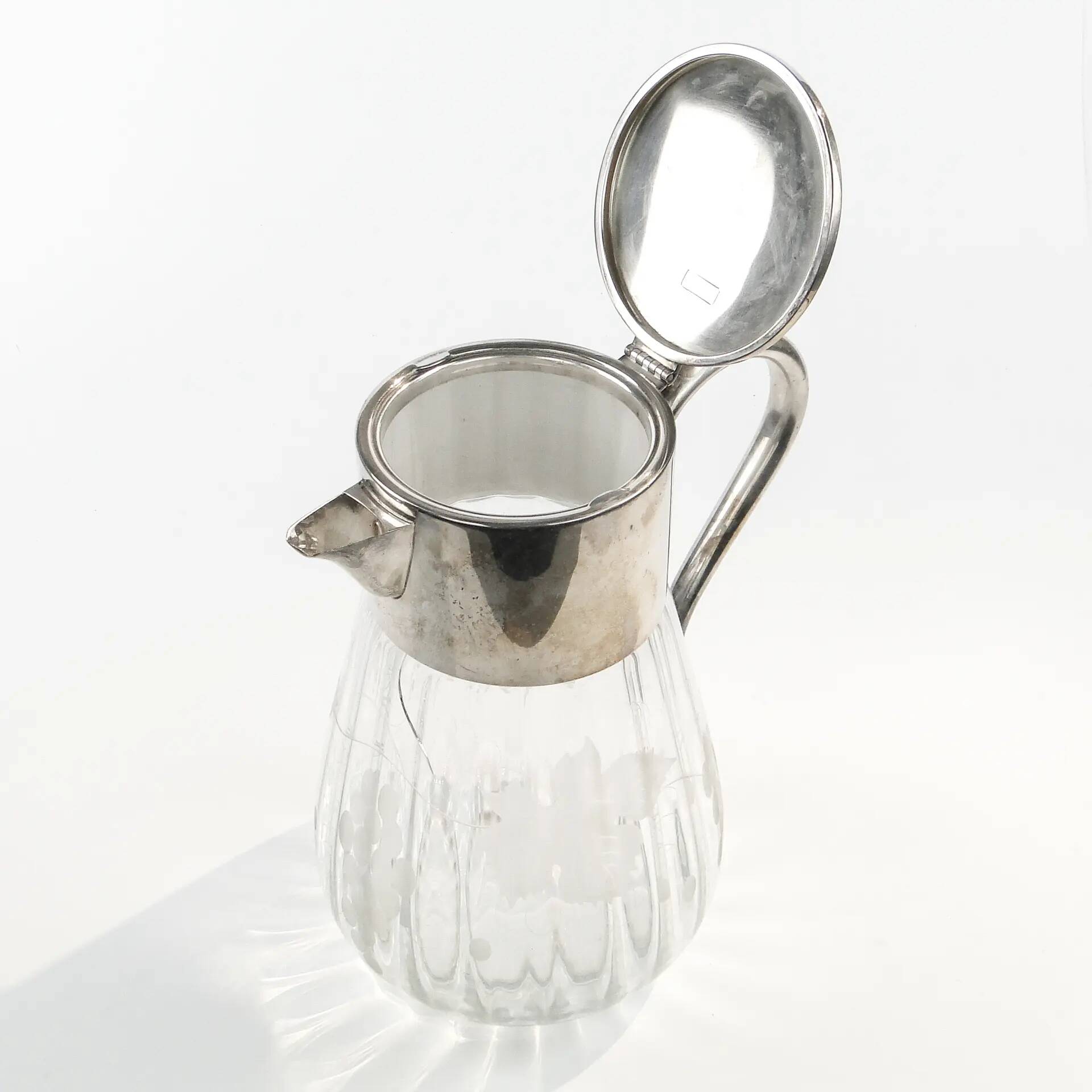 Art Deco wine jug, glass, Germany, 1920s