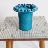 Vase Ceralux par Ceramano, Hans Welling, bleu turquoise, années 60
