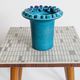 Vintage Ceralux vase by Ceramano, Hans Welling, turquoise blue, 1960s