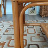 Braided rattan coffee table