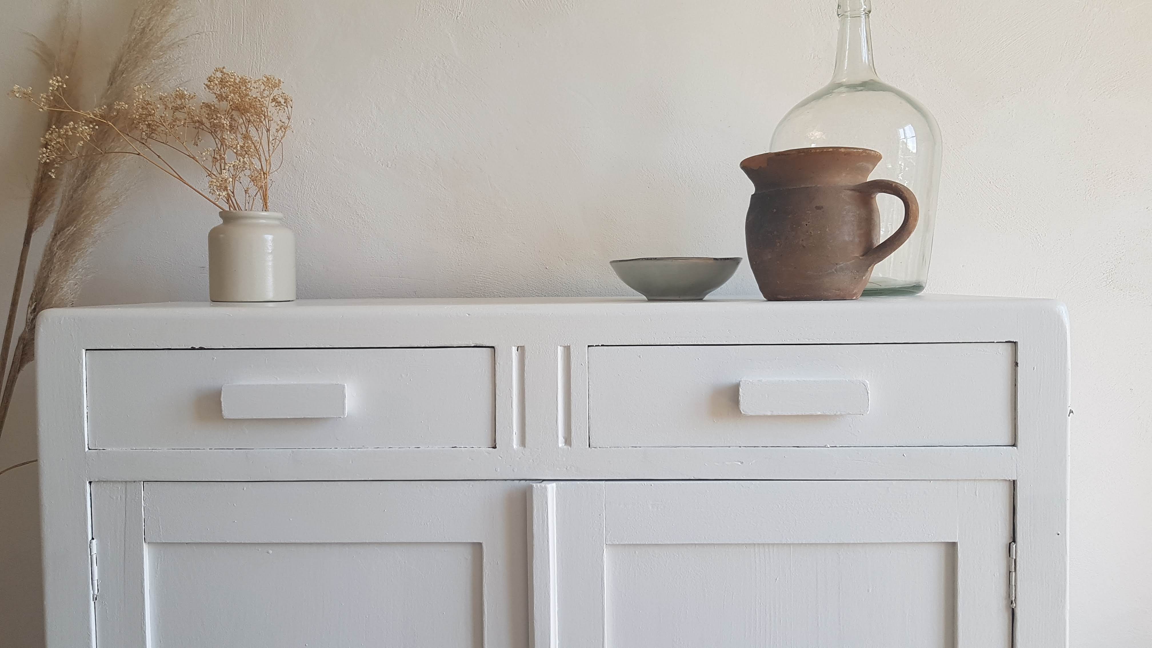 Old white parisian buffet