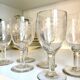 6 verres à pied en cristal guilloché