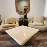 Travertine coffee table