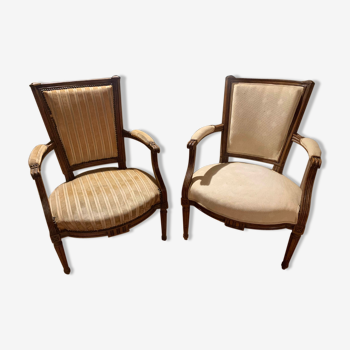 Lot de 2 fauteuils style Louis XVI