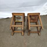 Pair of vintage wooden stools