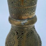 Oriental brass lamppost severe late 19th beautiful patina