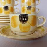 6 Gien "Sun" coffee cups