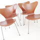 Set of 4 chairs teak by Arne Jacobsen Series 7 3107